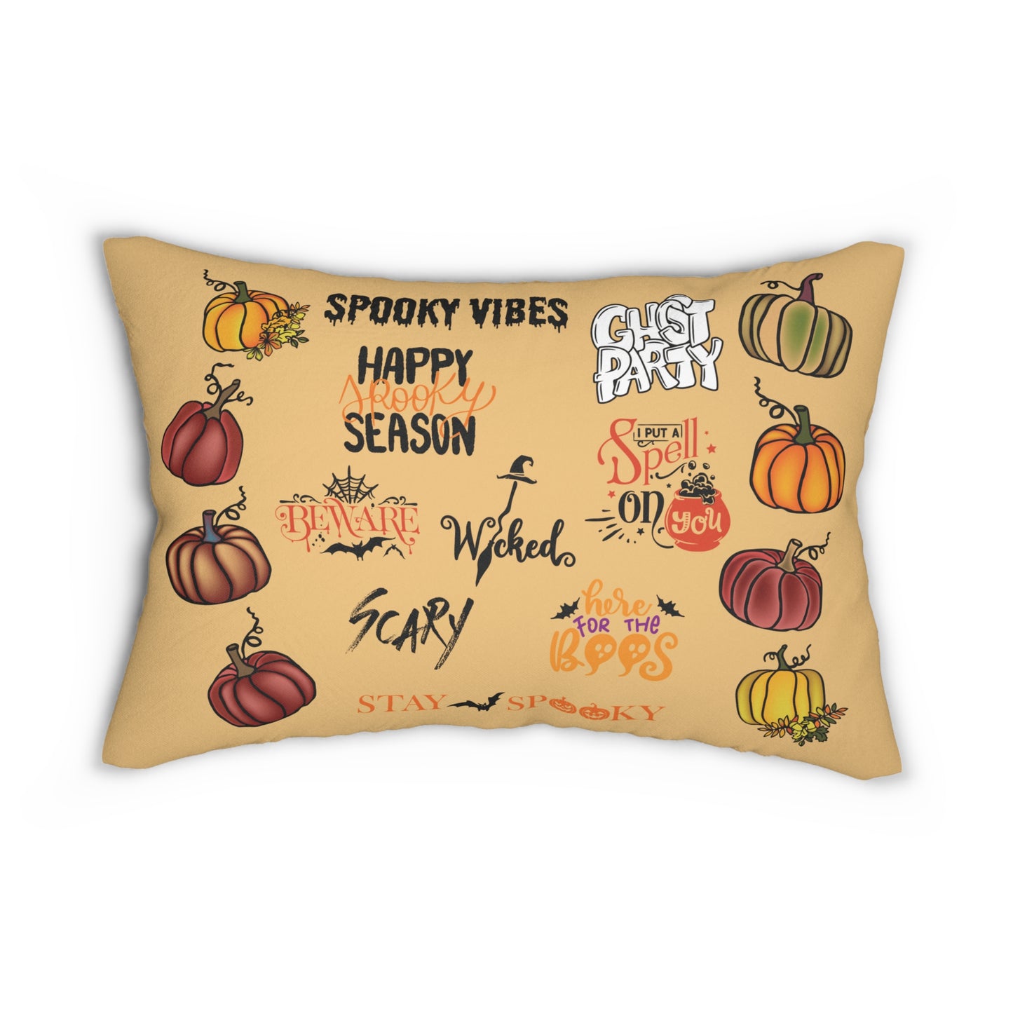 Festive Halloween Pillow, Halloween Deco Pillow, Halloween Couch Pillow, Decorative Seasonal Pillow, Halloween Lumbar Throw Pillow.