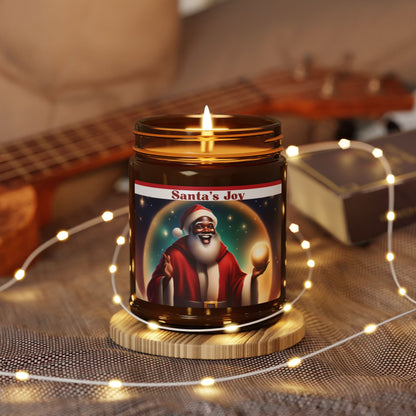 Santa's Joy Candle, Black Santa's Christmas Candle, Black Santa Candle, Scented Soy Xmas Candle, Scented Santa Candle