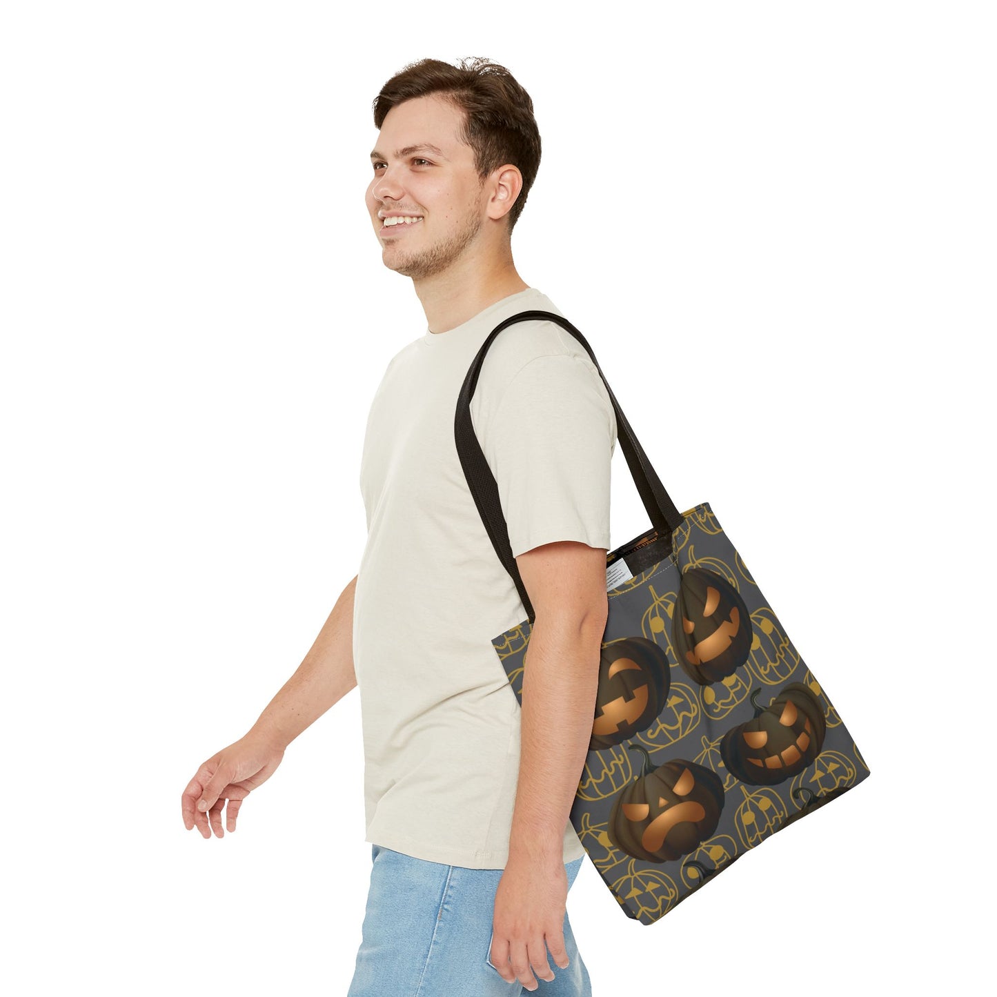 Pumpkin Tote Bag, Jack O Lantern Pumpkin Tote, Scary Pumpkin Bag, Halloween Pumpkin Canvas Gift Bag, Pumpkin Candy Tote, Spooky Pumpkin Bag