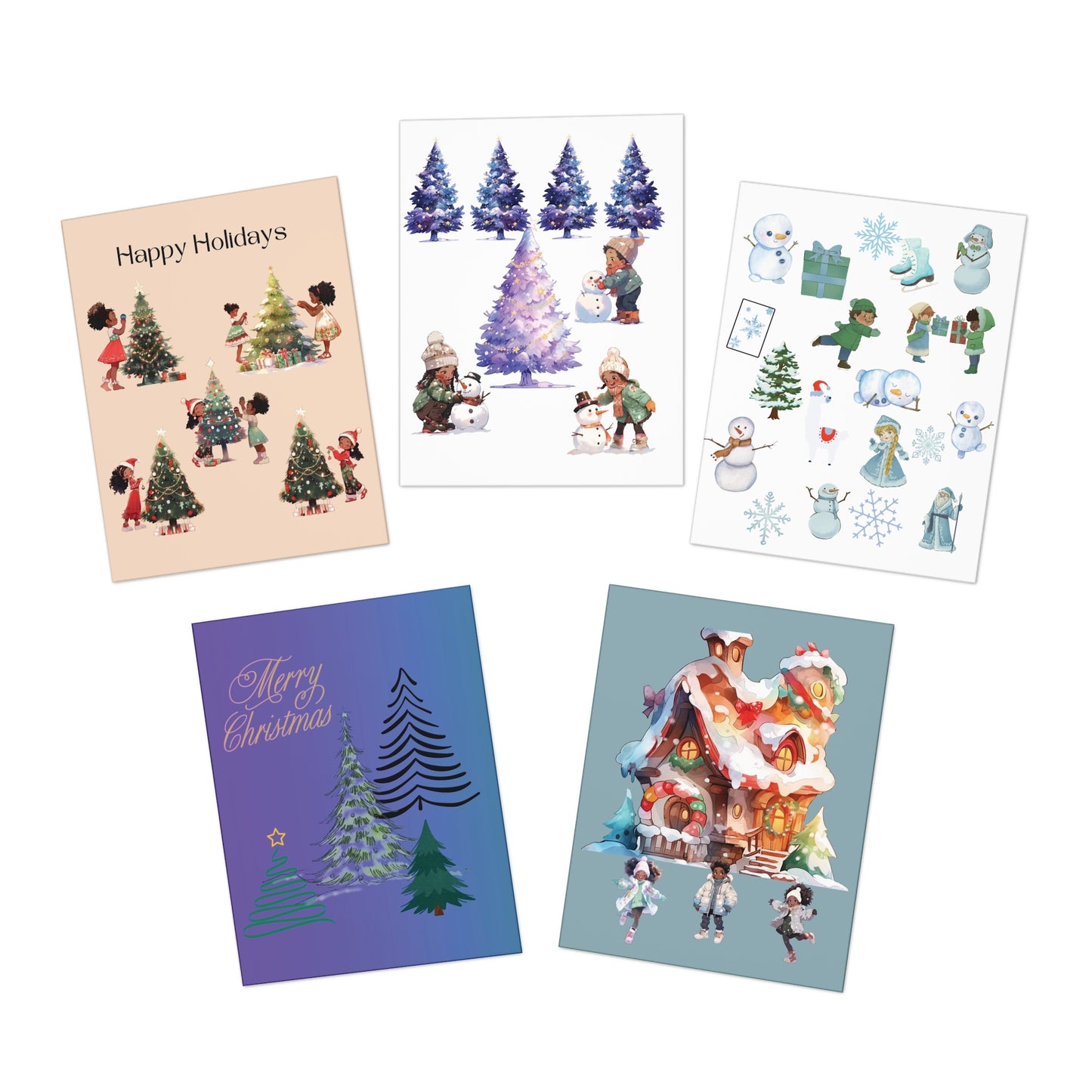 African American Christmas Greeting Cards, Multi-Design Greeting Cards, Multi Black Christmas Cards, Assorted Christmas Greeting Cards, African American Holiday Cards African American Christmas Cards, Black Season Greetings Cards