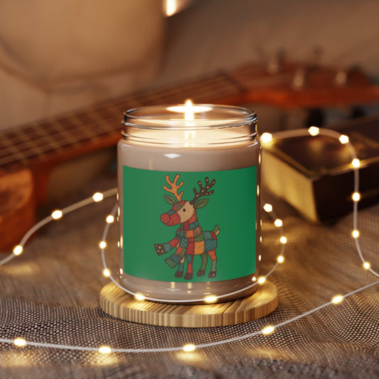9oz. Patchwork Christmas Reindeer Candle
