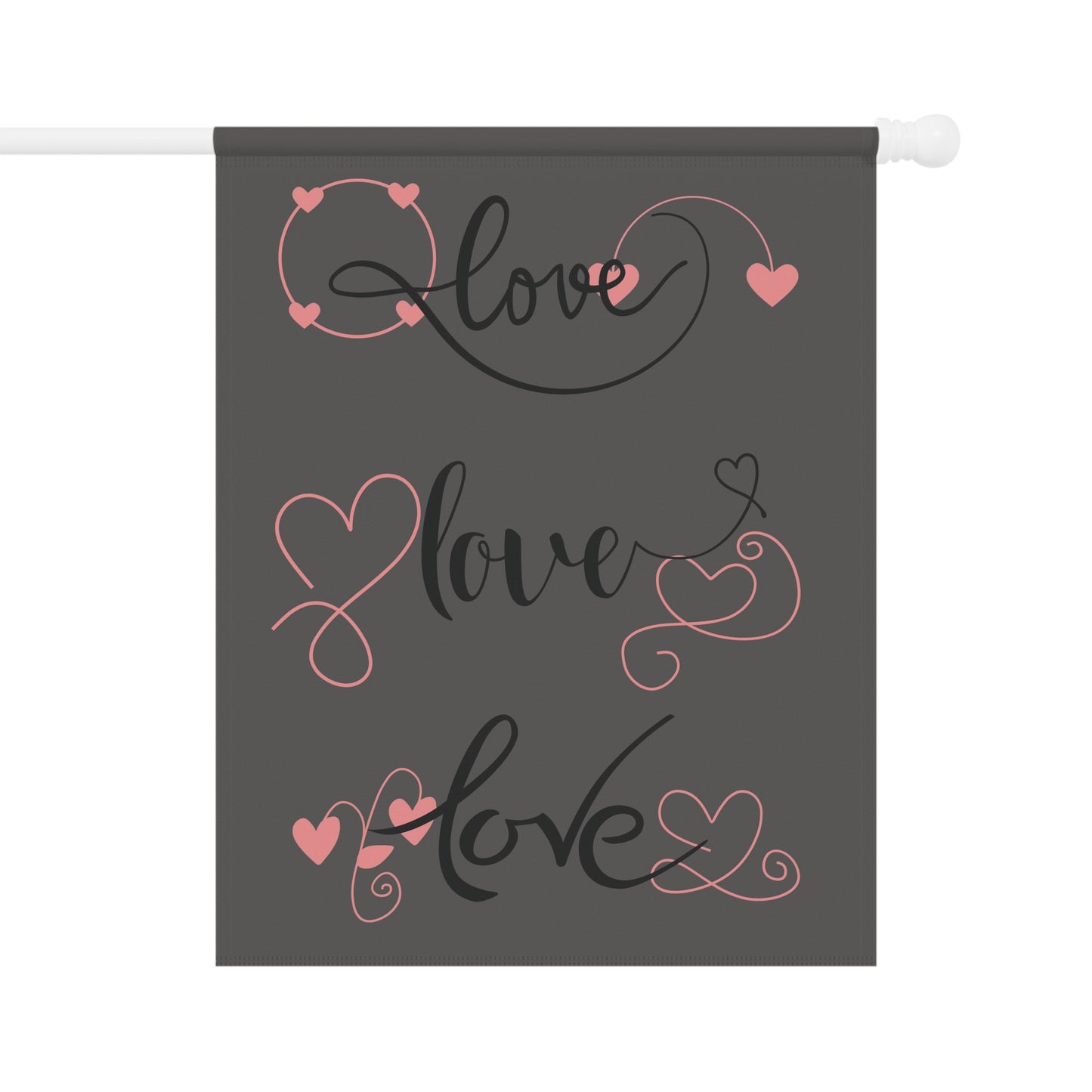 Welcome Love Garden Flag | Romantic Outdoor Yard Decoration | Heart Accent Seasonal House Flag | Valentine’s Day Porch Décor