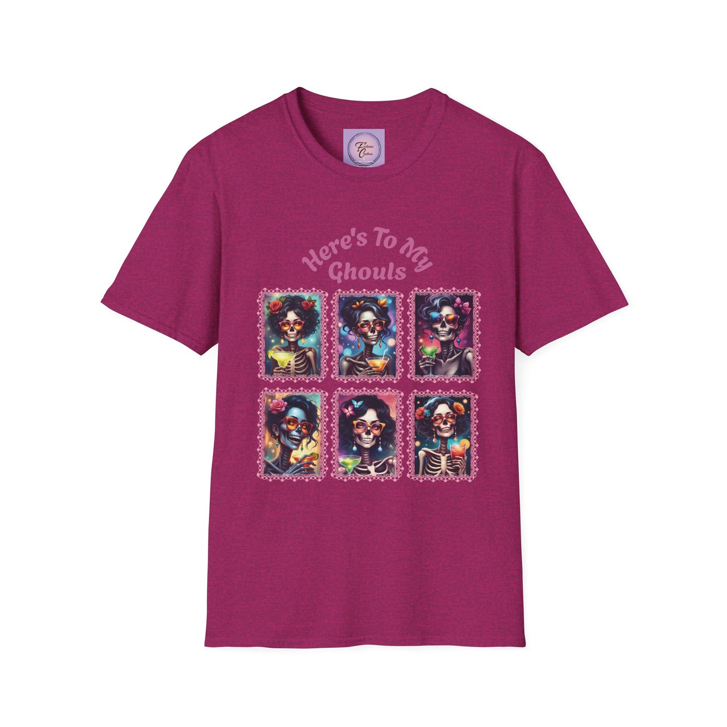 Halloween Ghouls T-Shirt, Day of the Dead Skeleton Shirt, Colorful Sugar Skull Tee, Fiesta Calavera Top, Halloween Skull Graphic T-Shirt Dia de Muertos Party Shirt