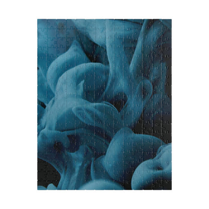 Smoky Blue Abstract Puzzle, Blue Vibrant Puzzle, Challenging Blue Puzzle, Blue Difficult Puzzle, Blue Gradient Puzzle, Difficult Blue Jigsaw