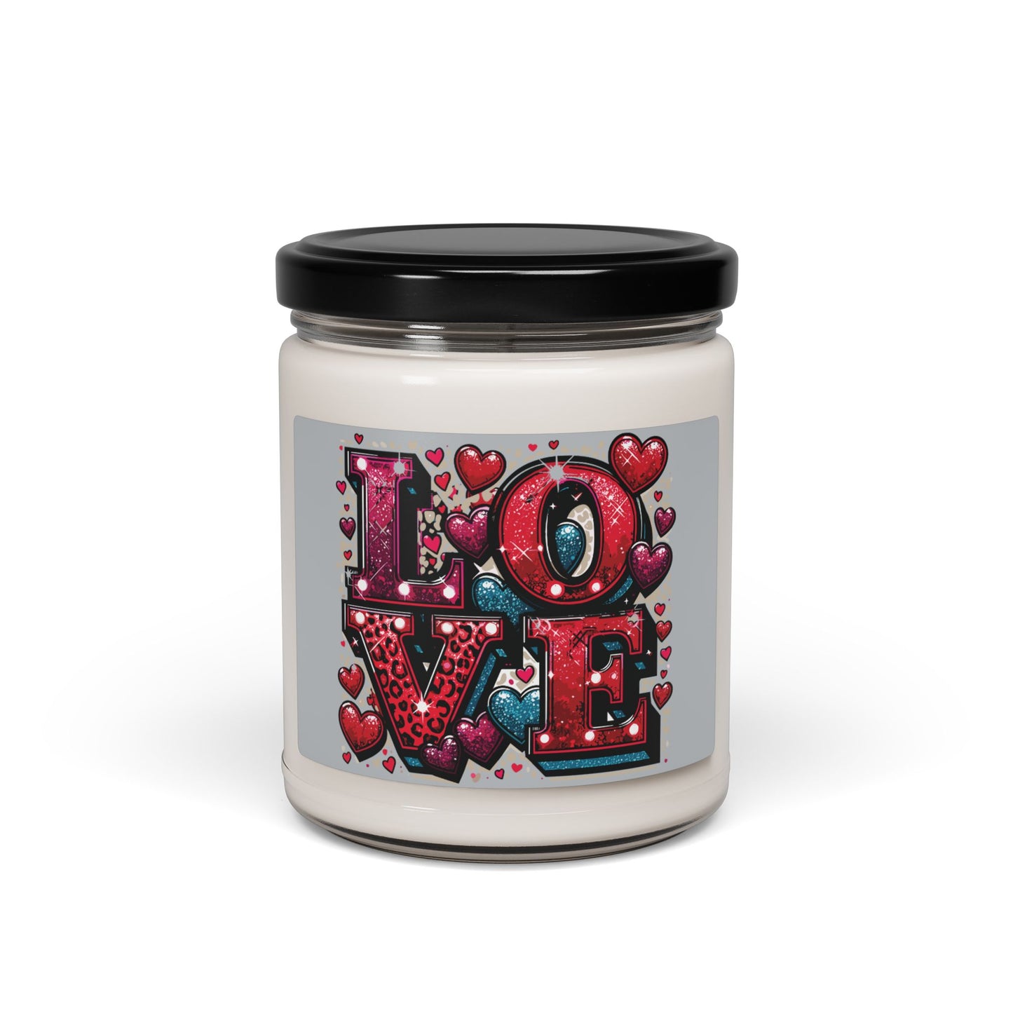LOVE Candle Romantic Gift for Her or Him Valentine Candle with Hearts Coconut Apricot Wax Candle Anniversary Gift Love Home Decor