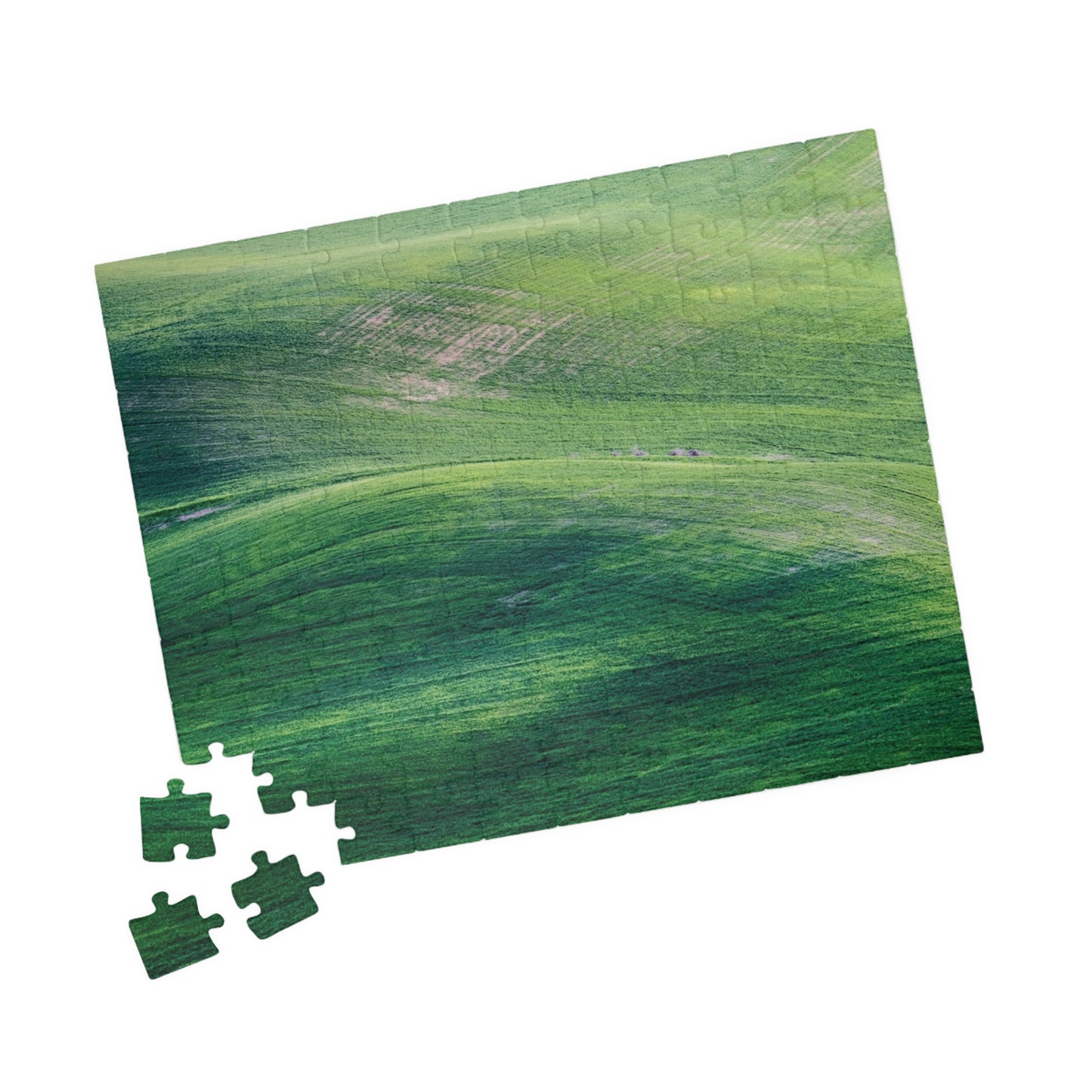 Jigsaw Puzzle (110, 252, 500, 1014-piece), Adult Puzzle, Family Puzzle, Puzzle, Sea Green Puzzle, Abstract Green Art Puzzle, Vibrant Green Puzzle, Green Minimalist Puzzle, Green Gradient Puzzle, Green Wave puzzle.