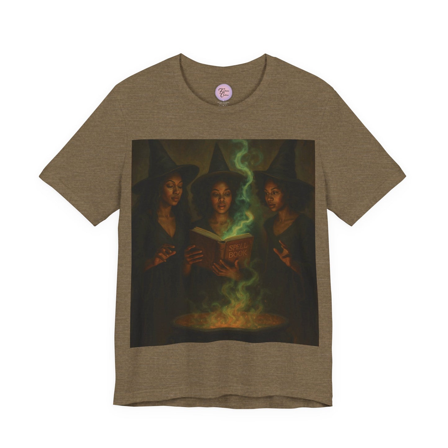 Witches Brew Tee Shirt, Witchy Trio Halloween T-Shirt: Spell Book & Cauldron Graphic Tee