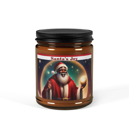 Santa's Joy Candle, Black Santa's Christmas Candle, Black Santa Candle, Scented Soy Xmas Candle, Scented Santa Candle