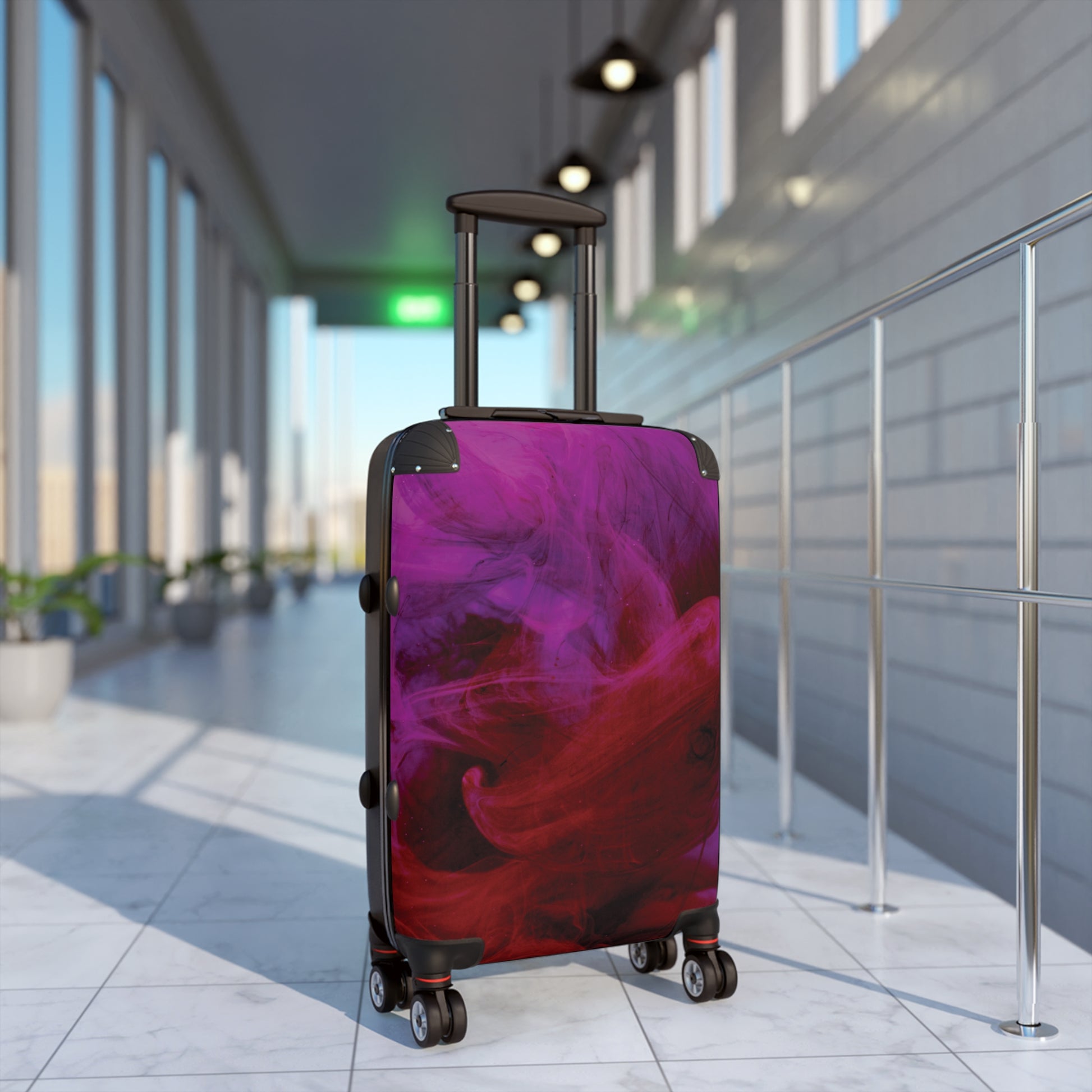 Swirling Magenta Smoke Suitcase