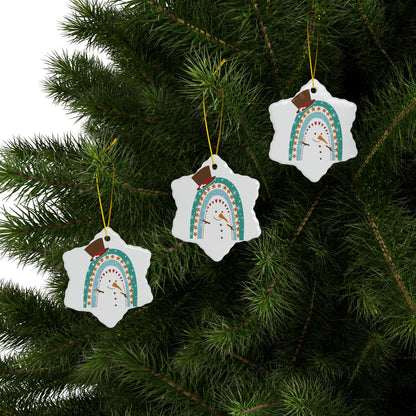 Rainbow Snowman Christmas Ornament