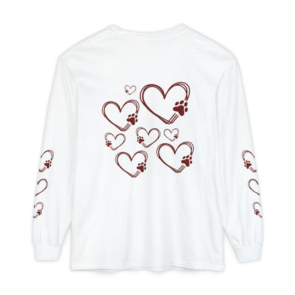 Coffee & Dog Lover Long Sleeve T-Shirt — 'Sweater Heart' Pet Mom Shirt