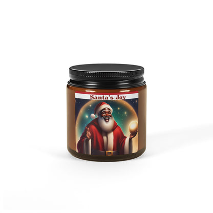 Santa's Joy Candle, Black Santa's Christmas Candle, Black Santa Candle, Scented Soy Xmas Candle, Scented Santa Candle