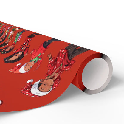 Afrocentric Holiday Paper, Cultural Christmas Wrapping Paper, Diverse Wrapping Paper, African American Christmas Wrapping Paper, Cultural Gift Wrap, Afrocentric Wrap, Children Christmas Wrapping Paper, Ethnic Gift Wrap