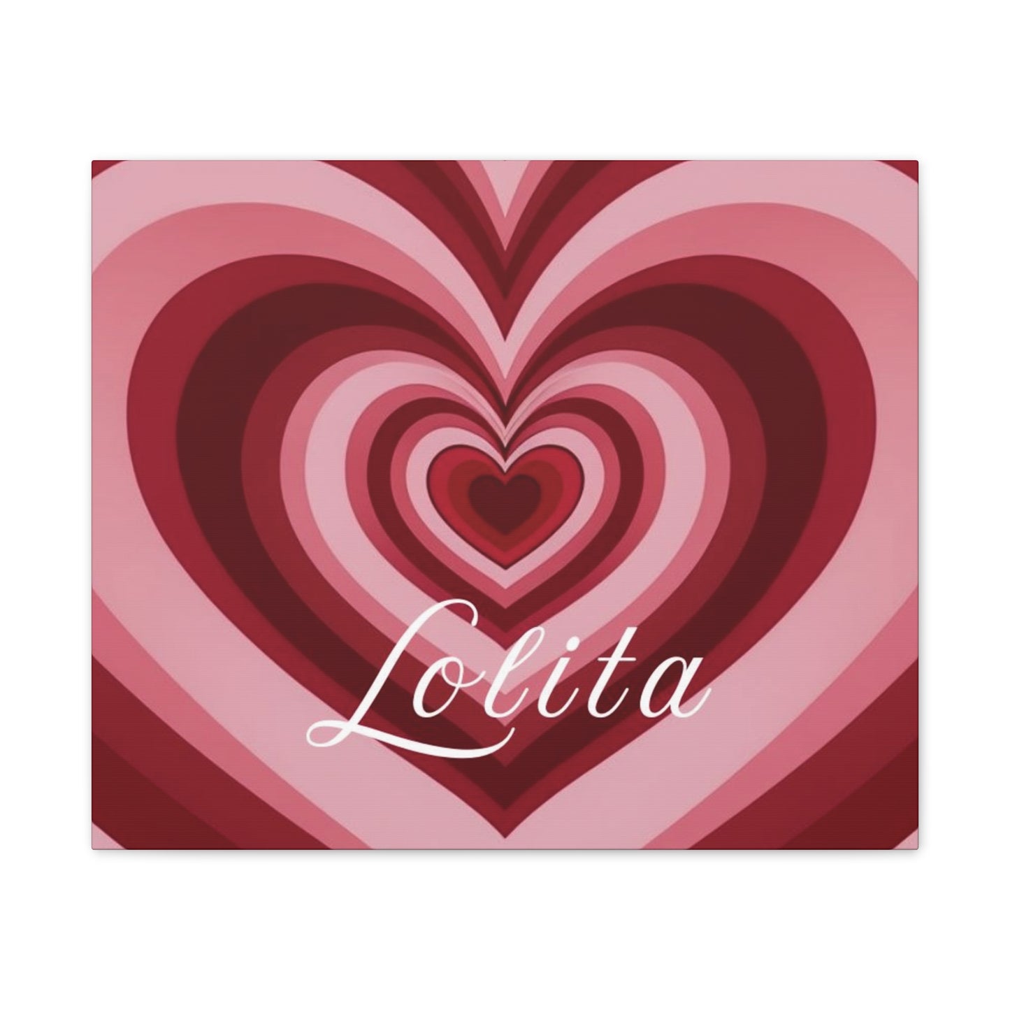 Heart Canvas Wall Art, Love Decor, Personalized Name Sign, Stretched Canvas Print, 0.75 Inch Depth, Customized Heart Design