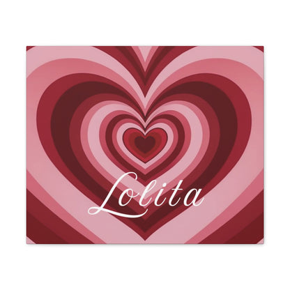 Heart Canvas Wall Art, Love Decor, Personalized Name Sign, Stretched Canvas Print, 0.75 Inch Depth, Customized Heart Design