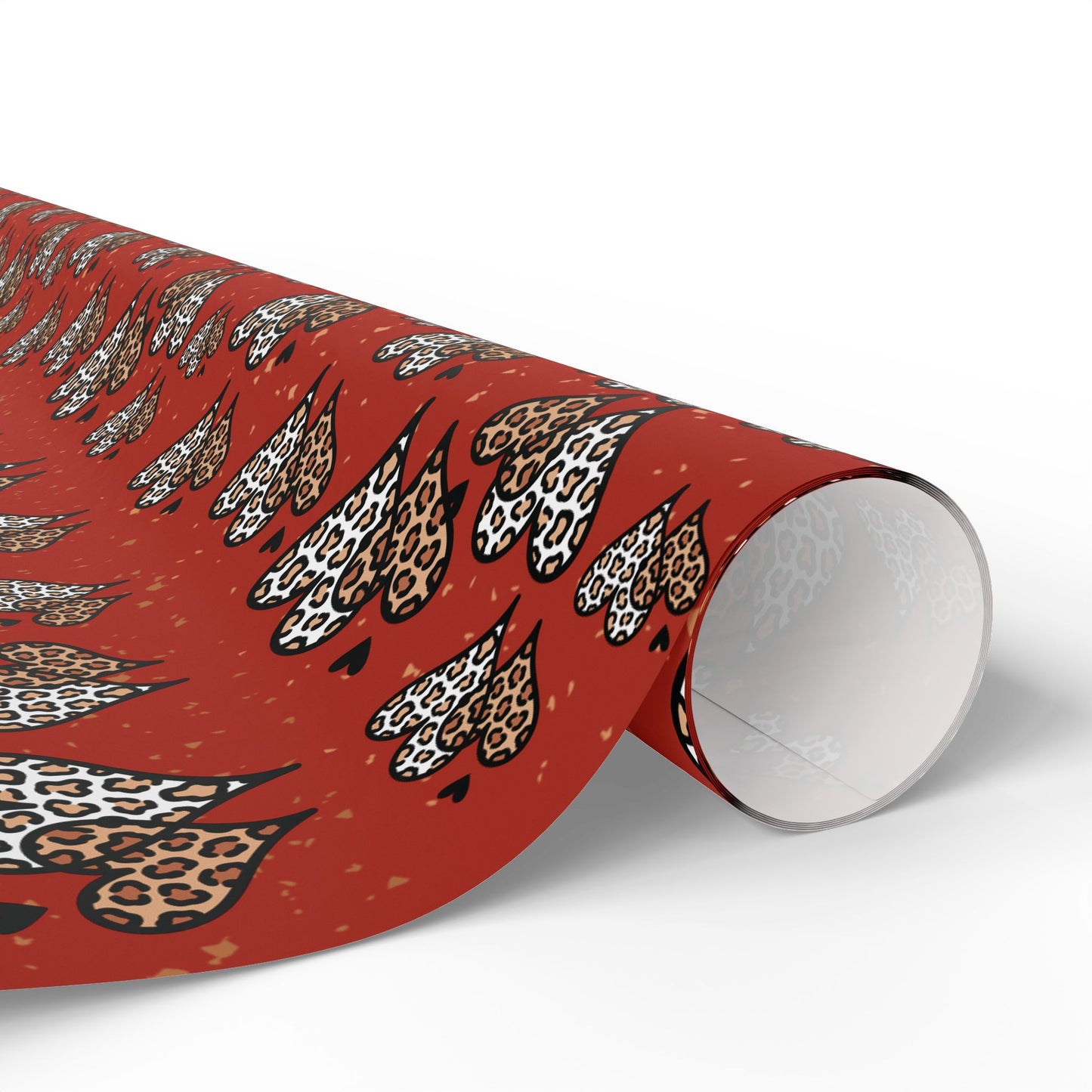 Copy of Valentine Heart Leopard Wrapping Paper — Romantic Animal Print Gift Wrap