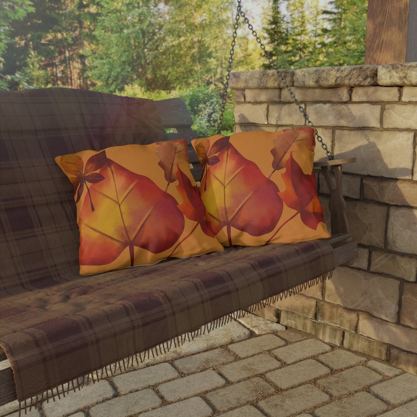 Autumn Leaves Throw Pillow, Fall Decorative Cushion, Thanksgiving Home Décor, Cozy Farmhouse Pillow, Seasonal Accent Cushion