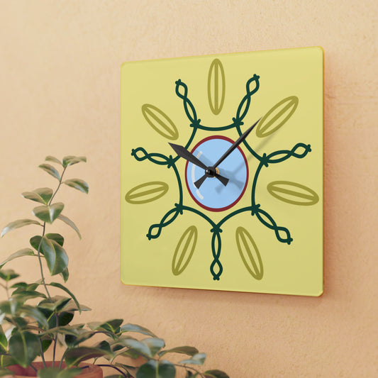 Yellow Mechanical Acrylic Wall Clock