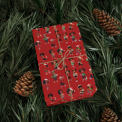 Afrocentric Holiday Paper, Cultural Christmas Wrapping Paper, Diverse Wrapping Paper, African American Christmas Wrapping Paper, Cultural Gift Wrap, Afrocentric Wrap, Children Christmas Wrapping Paper, Ethnic Gift Wrap
