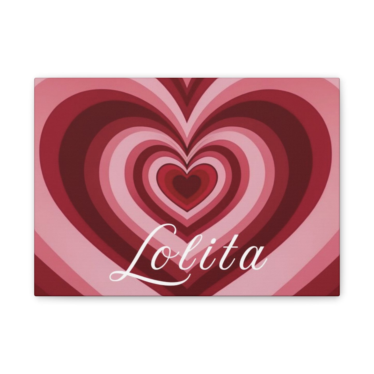 Heart Canvas Wall Art, Love Decor, Personalized Name Sign, Stretched Canvas Print, 0.75 Inch Depth, Customized Heart Design