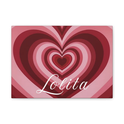 Heart Canvas Wall Art, Love Decor, Personalized Name Sign, Stretched Canvas Print, 0.75 Inch Depth, Customized Heart Design