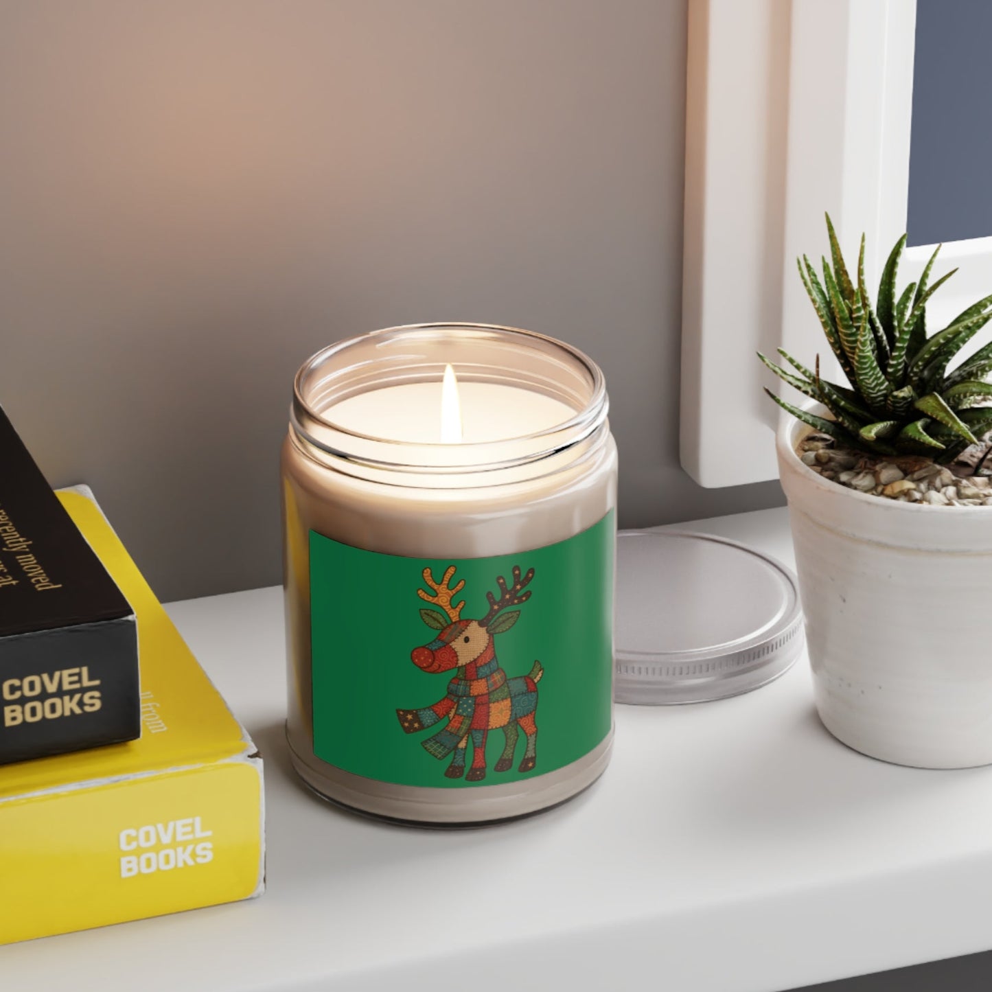 9oz. Patchwork Reindeer Christmas Candle