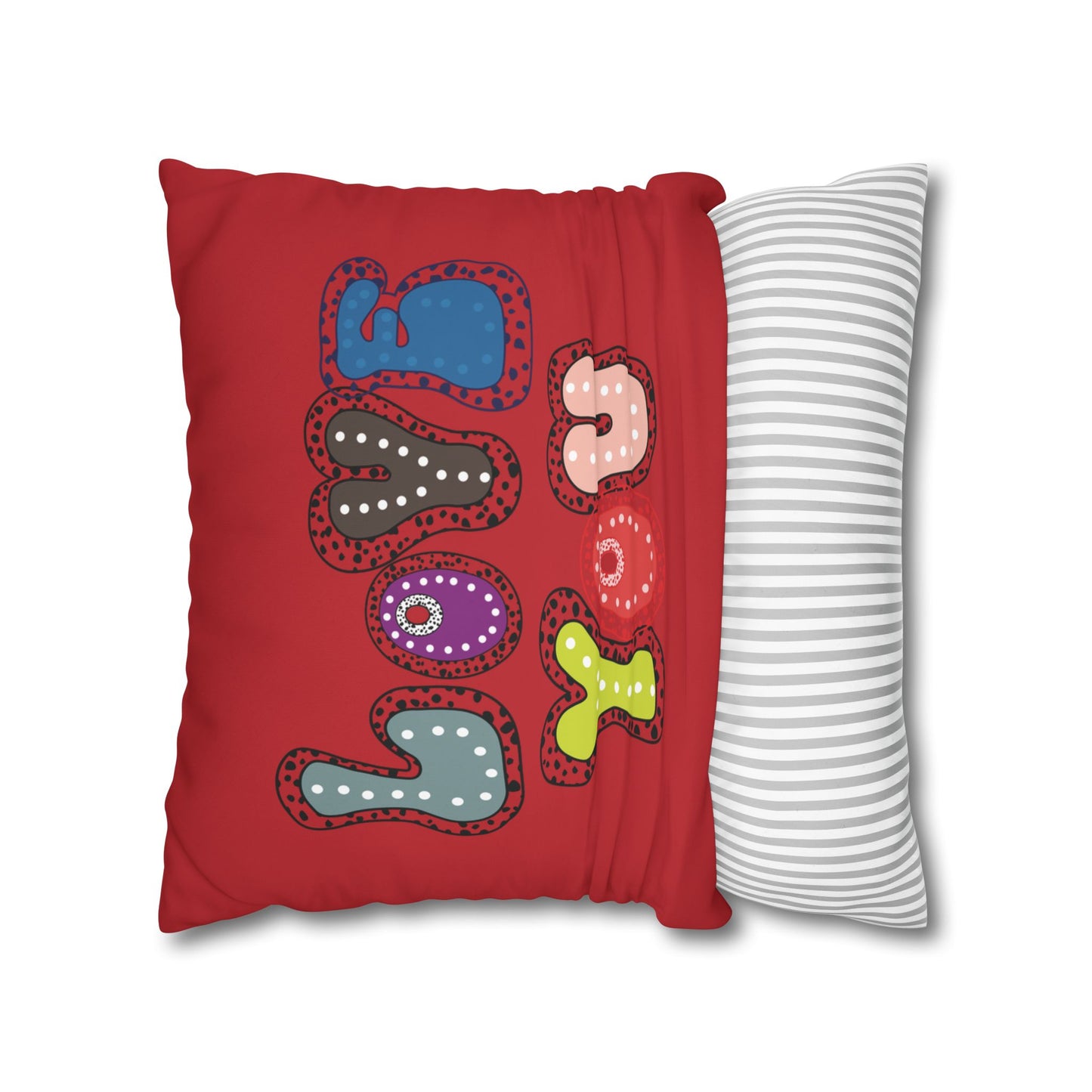 Red LOVE YOU  Butterflies Pillowcase, Colorful Polka Dot Valentines Day Decor, Dragonflies Red Throw Pillow Cover, Double-Sided Pillow Cover