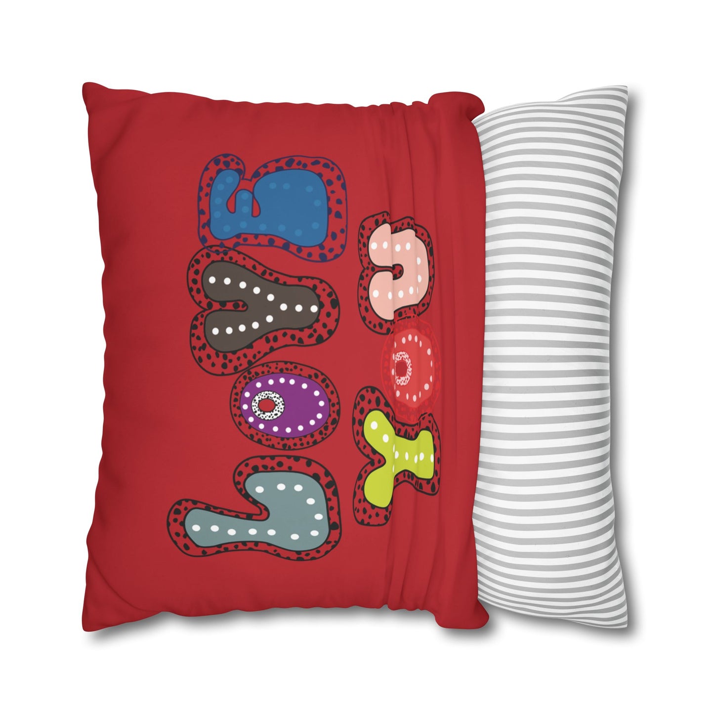 Red LOVE YOU  Butterflies Pillowcase, Colorful Polka Dot Valentines Day Decor, Dragonflies Red Throw Pillow Cover, Double-Sided Pillow Cover