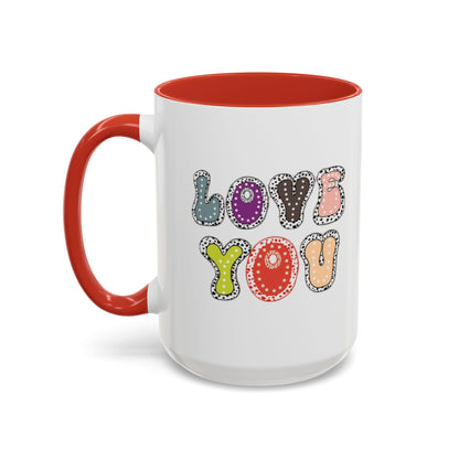 Love You Color Accent Mug