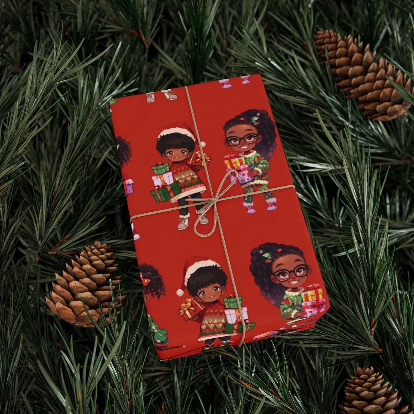 Afrocentric Holiday Paper, Cultural Christmas Wrapping Paper, Diverse Wrapping Paper, African American Christmas Wrapping Paper, Cultural Gift Wrap, Afrocentric Wrap, Children Christmas Wrapping Paper, Ethnic Gift Wrap