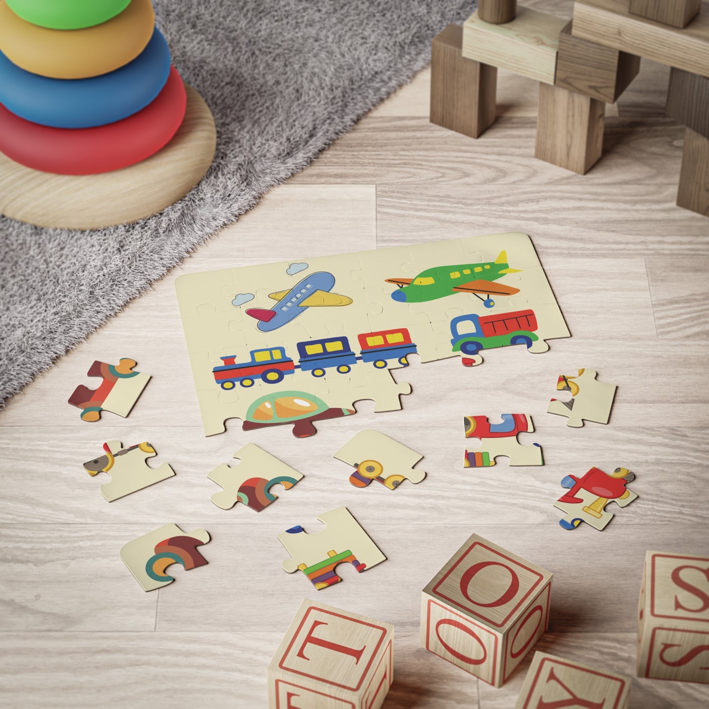 Kids Automobile Jigsaw Puzzle, Preschool Vehicle Puzzle, Transportation Jigsaw Puzzle, Colorful Children Puzzle, Toddlers Vehicle Puzzle.