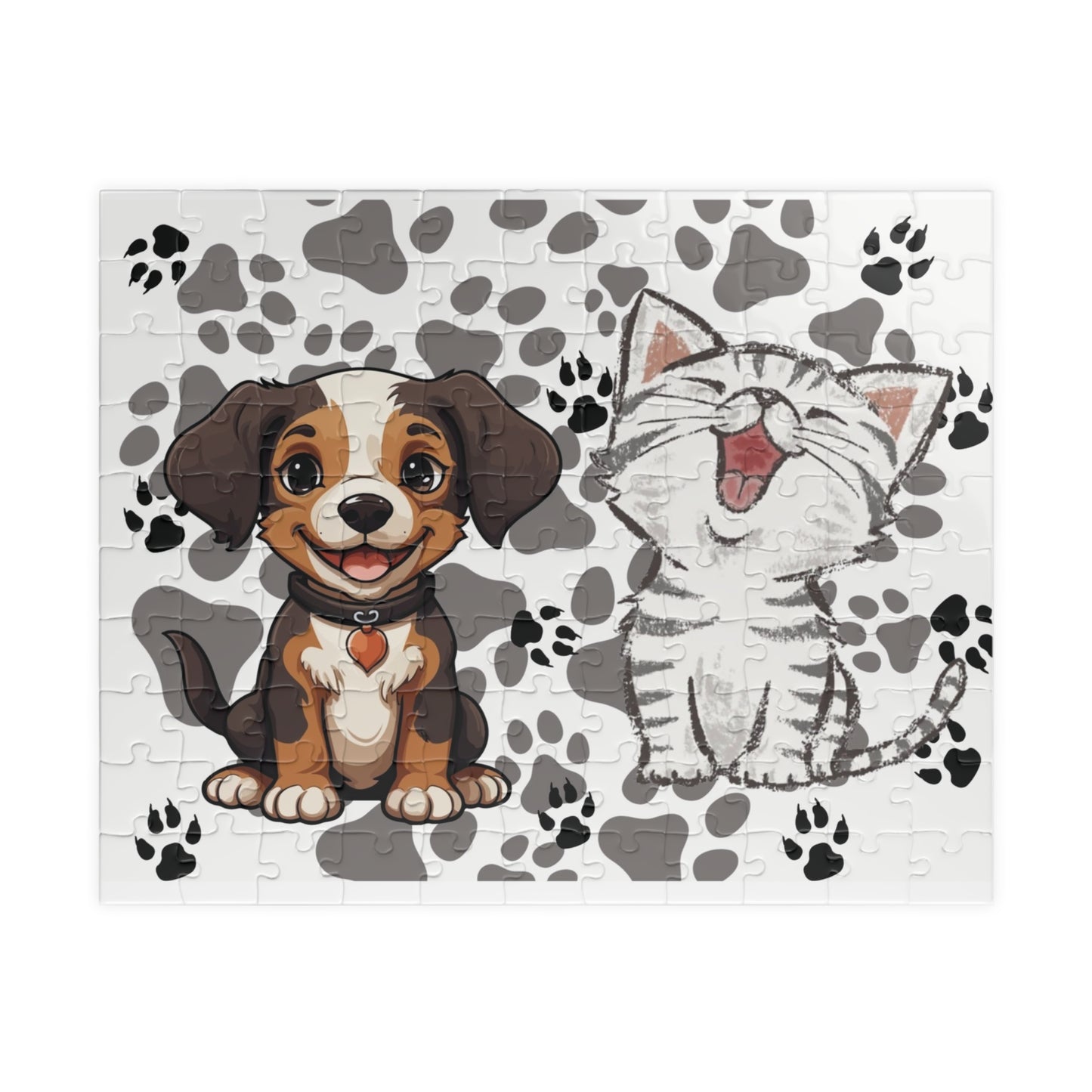 Children Pet Puzzle, Smiling Dog Cat Puzzle, Kids Cat Dog Jigsaw, Dog Cat Puzzle, Fun Animal Jigsaw, Kids Pet Puzzle, Daycare Pet Puzzle.