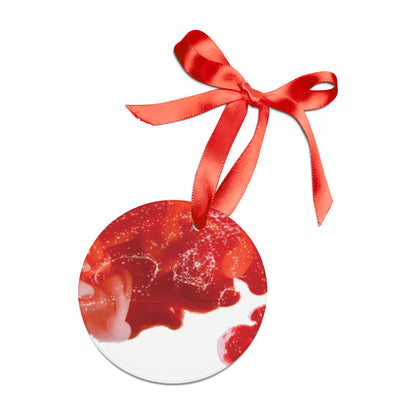 Red Sparkly Christmas Acrylic Ornament with Ribbon