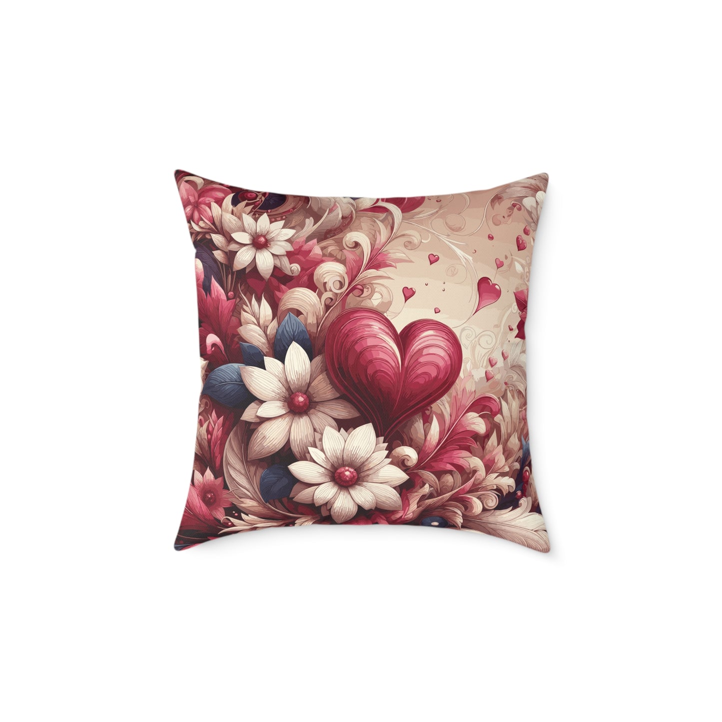 Love Heart Pillow, Valentine Love Pillow, Decorative Valentine Heart Pillow, Vintage Love Pillow, Floral Love Pillow, Romantic Heart Pillow
