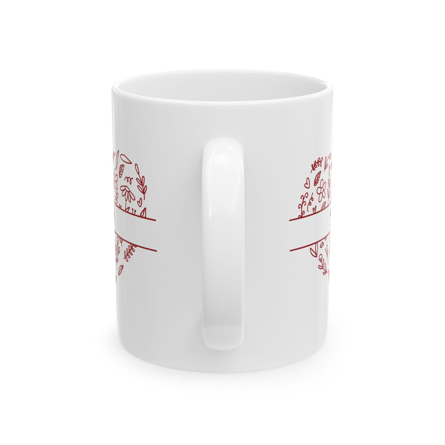 Floral Mom Mug, Personalized Heart Flower Mug, Mothers Day Heart Mug, Mom Heart Mug, Mom Wildflower Heart Mug, Doodle Heart Mug, Mom Birthday Coffee Mug