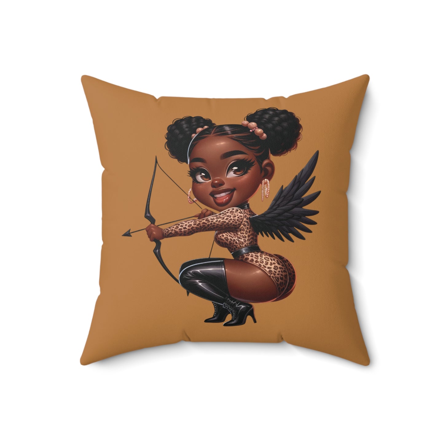 Black Cupid Valentine Pillow,  Angel Throw Pillow, Cherub Throw Pillow, Heavenly Décor Pillow, Chic Angel Cushion, Fantasy Angel Pillow, Angel Decor Pillow, Angel Cherub Decor