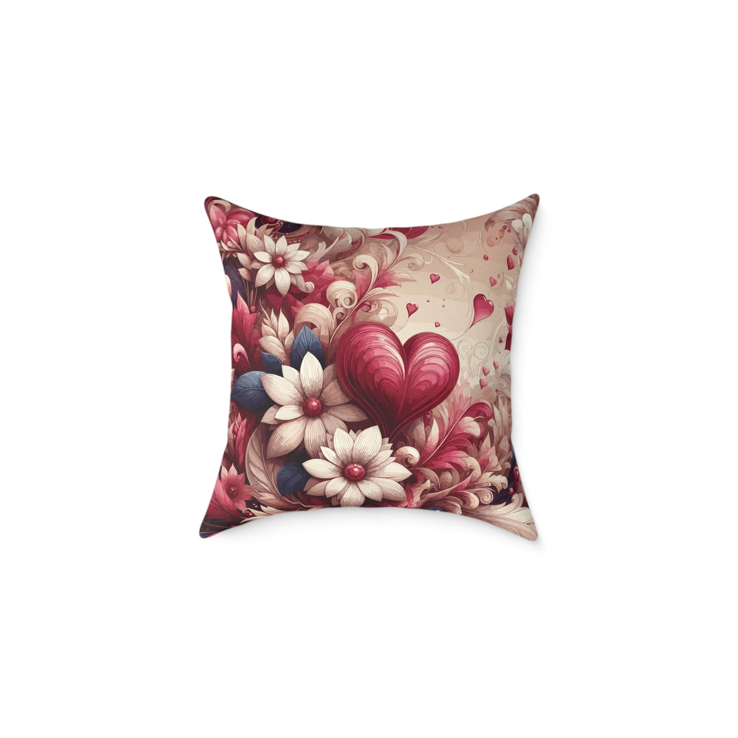 Love Heart Pillow, Valentine Love Pillow, Decorative Valentine Heart Pillow, Vintage Love Pillow, Floral Love Pillow, Romantic Heart Pillow