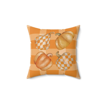 Plaid Pumpkin Pillow, Halloween Pumpkin Accent Throw, Thanksgiving Pumpkin Cushion, Rustic Autumn Pillow, Harvest Home Pillow,Pumpkin Pillow