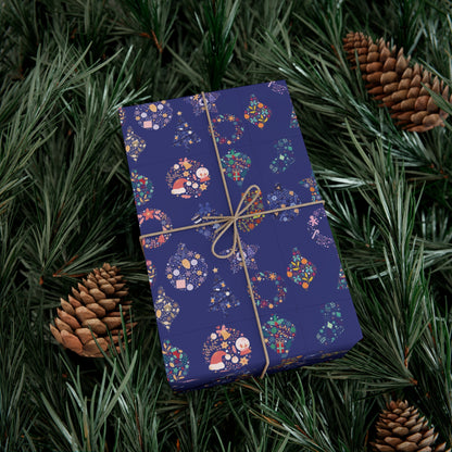 Patterned Blue Ornament Christmas Wrapping Paper