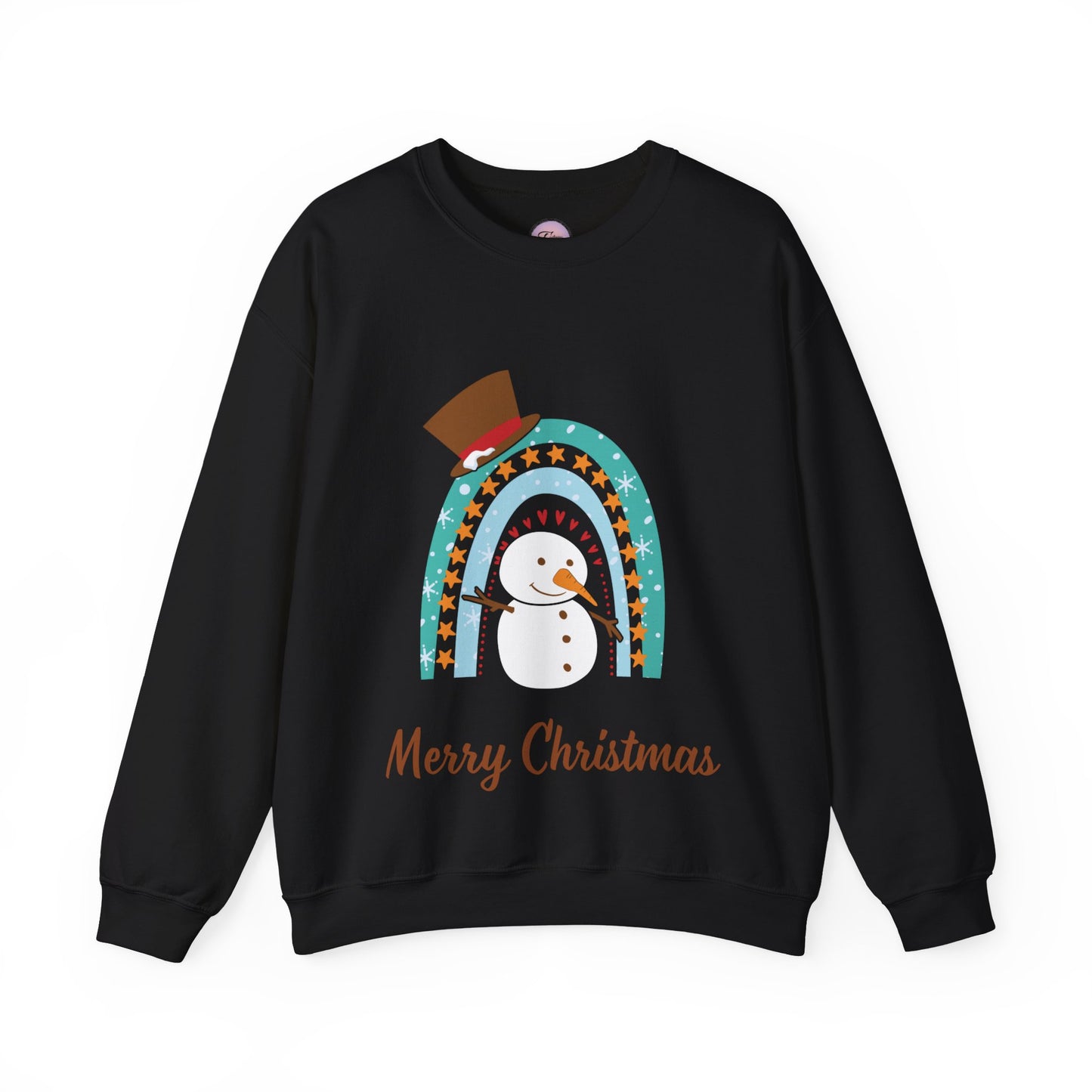 Snowman Rainbow Sweatshirt, Xmas Rainbow Sweatshirt, Xmas Snowman Pullover, Winter Rainbow Sweatshirt,  Winter Rainbow Sweater,  Cute Snowman Christmas Sweater, Xmas Snowman Sweater