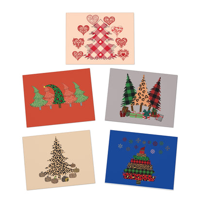 Multi Design Christmas Tree Greeting Cards