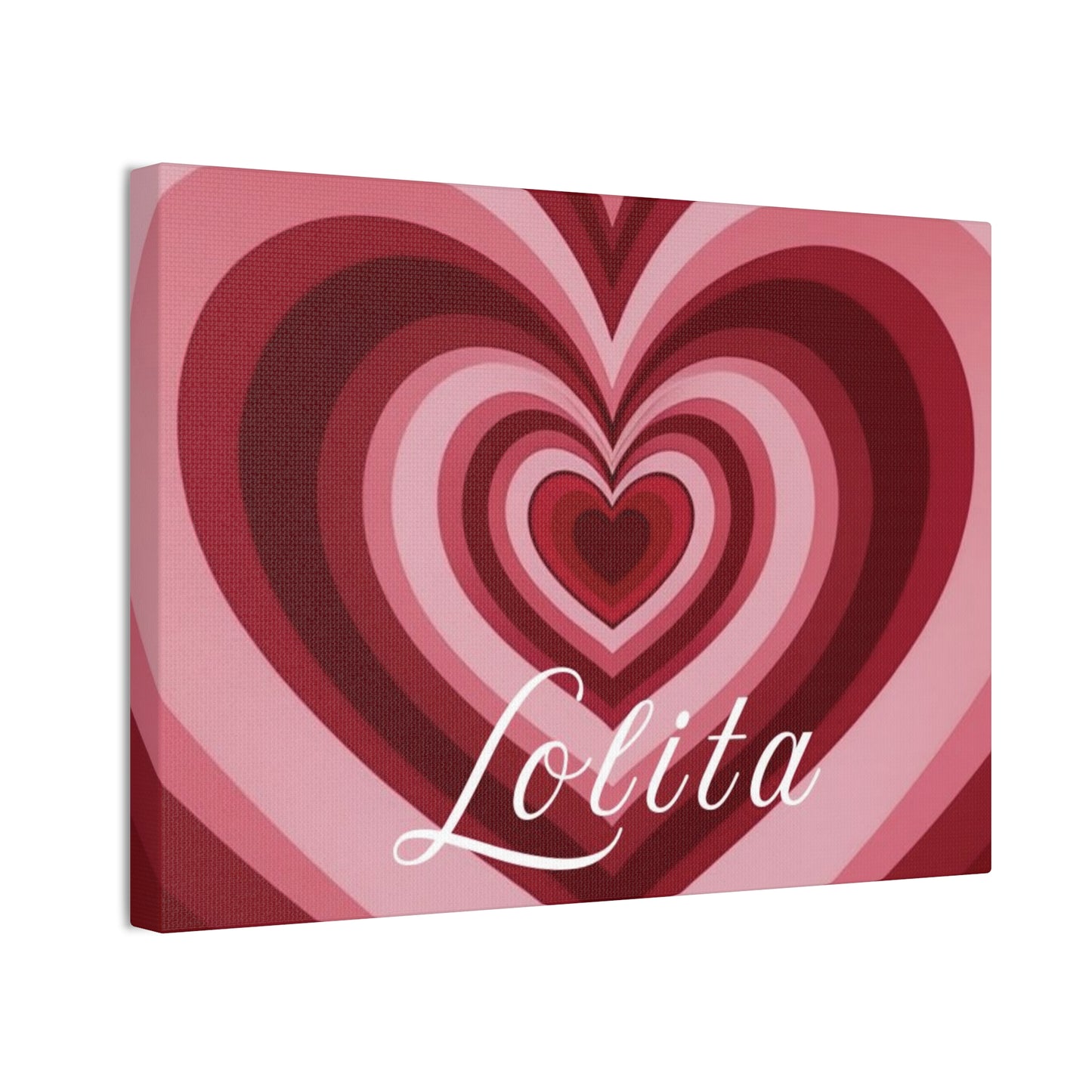 Heart Canvas Wall Art, Love Decor, Personalized Name Sign, Stretched Canvas Print, 0.75 Inch Depth, Customized Heart Design