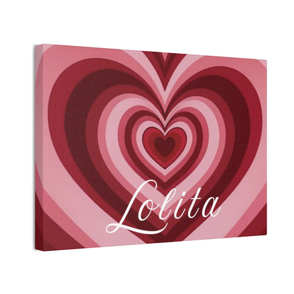 Heart Canvas Wall Art, Love Decor, Personalized Name Sign, Stretched Canvas Print, 0.75 Inch Depth, Customized Heart Design