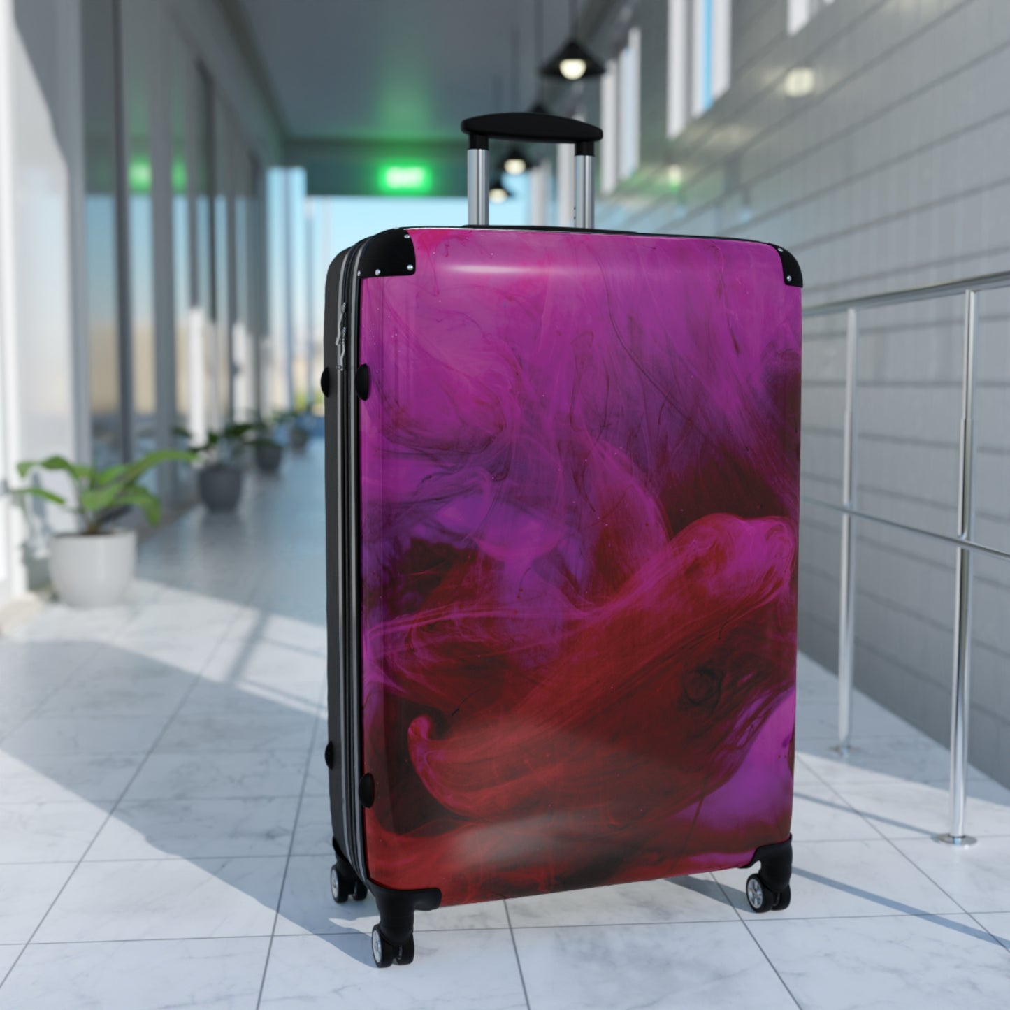 Swirling Magenta Smoke Suitcase