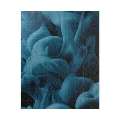 Smoky Blue Abstract Puzzle, Blue Vibrant Puzzle, Challenging Blue Puzzle, Blue Difficult Puzzle, Blue Gradient Puzzle, Difficult Blue Jigsaw