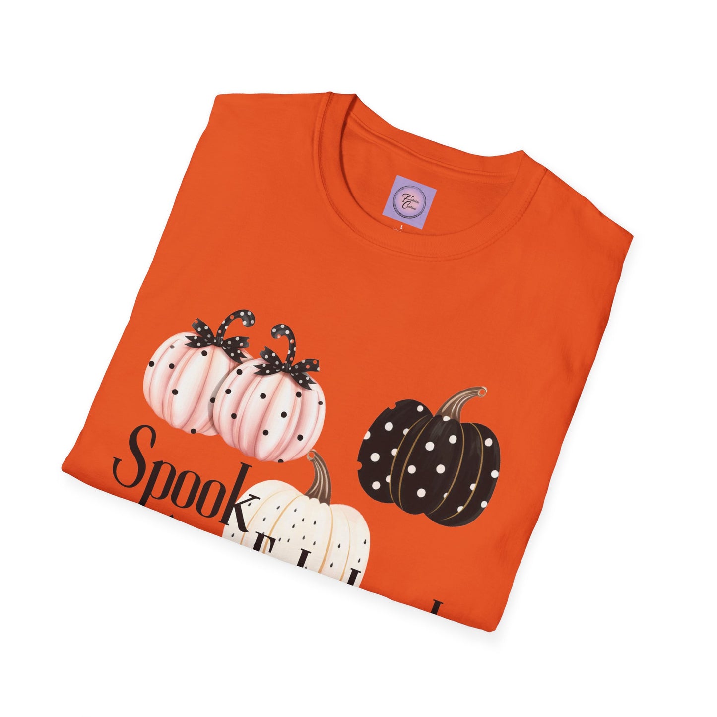 Spook Fabulously Shirt, Polka Dots Pumpkin Shirt, Fashionable Pumpkin Shirt,  Fabulous Pumpkin Tee Shirt, Fancy Pumpkin Shirt, Stylish Halloween Tee, Spook Fabulous Halloween Tee Shirt, Pink Pumpkin Halloween Shirt