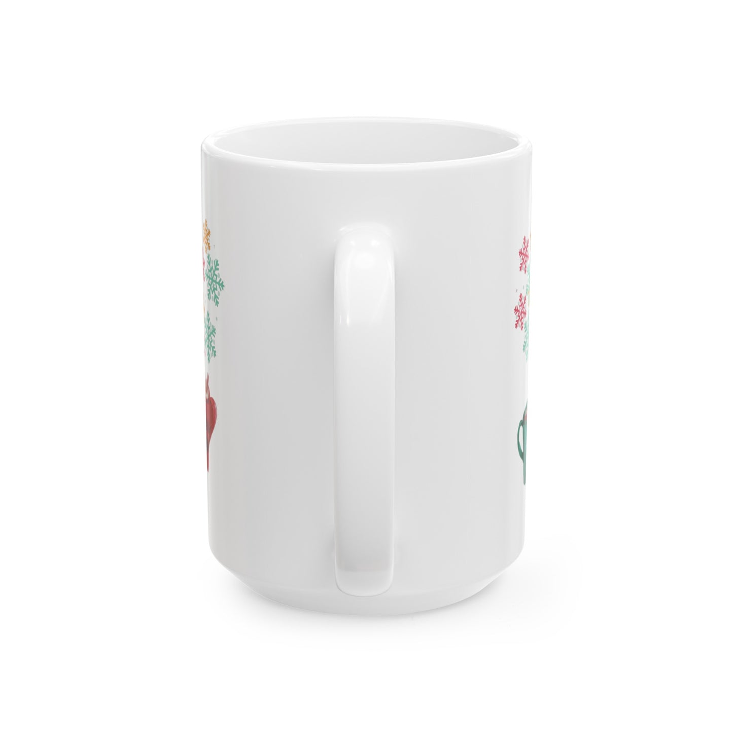 Colorful Snowflake Christmas Mug, Colorful Snowflake Mug, Winter Flake Coffee Mug, Winter Snowflake Coffee Mug, Holiday Snowflake Mug.