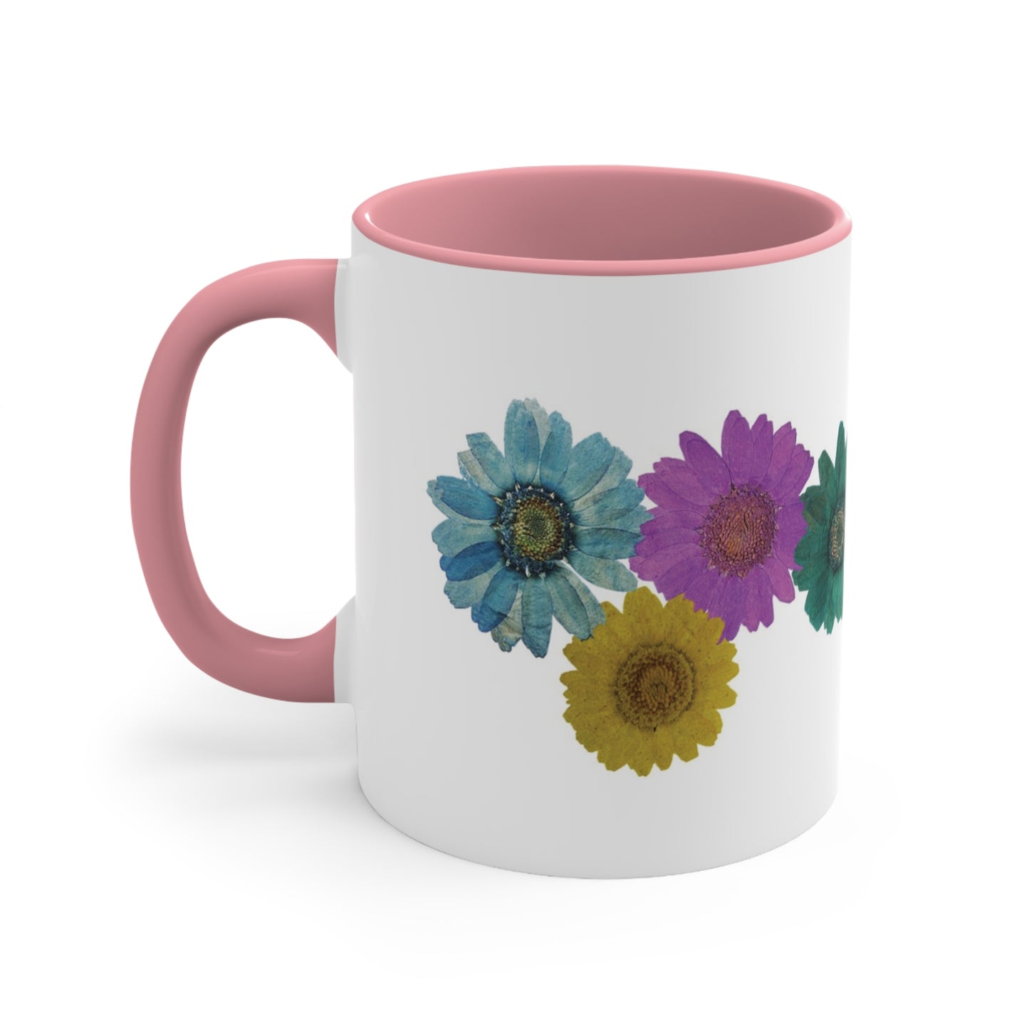 Colorful Daisy Coffee Mug, Boho Accent Mug, Mother’s Day Daisy Mug, Floral Accent Coffee Mug, Holiday Accent Coffee Cup, Nature Themed Mug,11oz Accent Mug