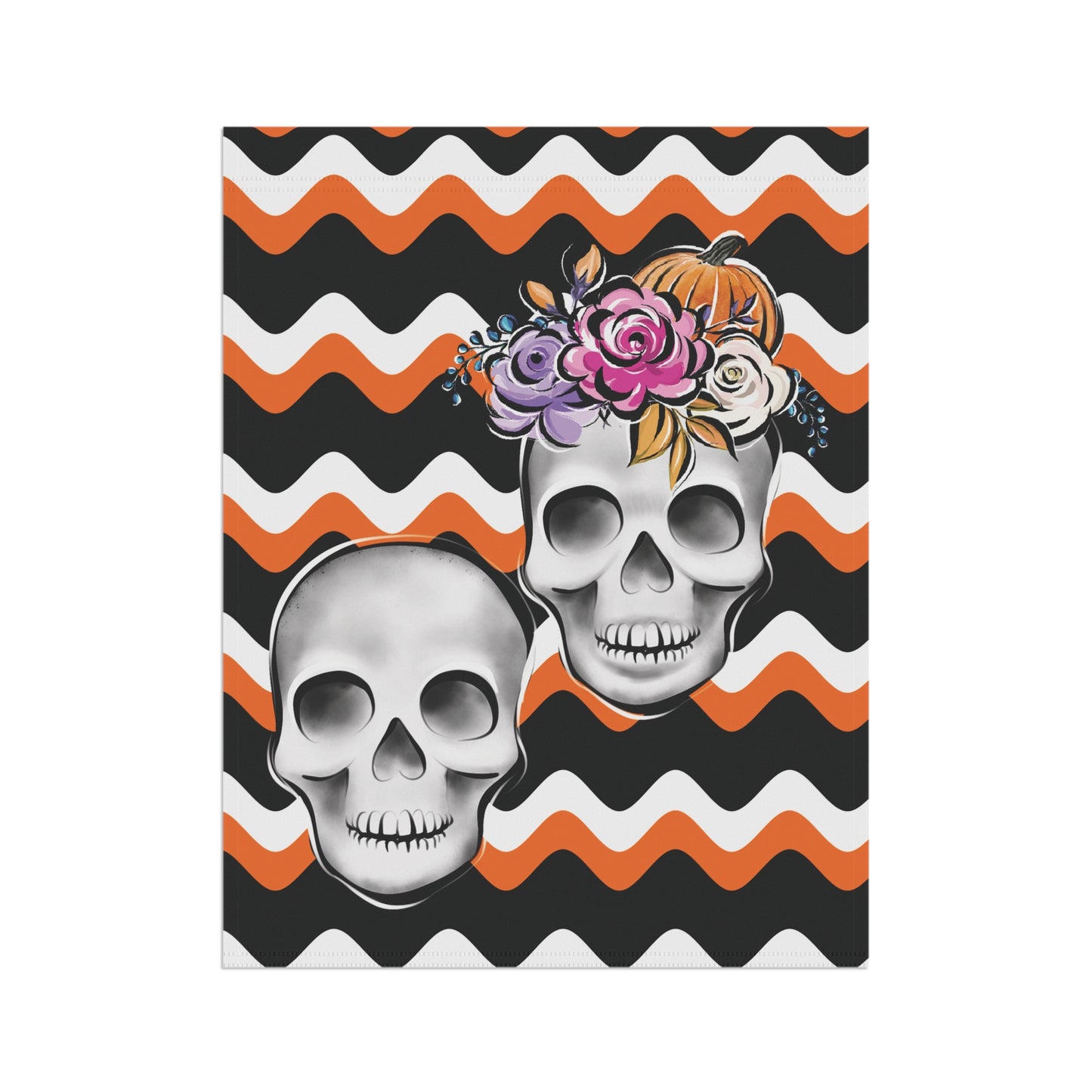 Skull Garden Banner, Spooky Flag Theme, Garden Skull Flag, Skull Lawn Flag, Skull Garden Flag, Day Of The Day Flag, Halloween Garden Flag