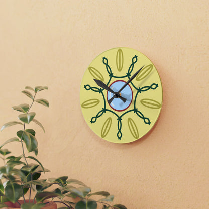 Round Geometric Wall Clock, Abstract Acrylic Wall Clock, Artistic Wall Clock, Boho Wall Clock, Colorful Wall Clock, Geometric Wall Clock
